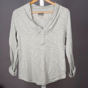 Anthropologie Pilcro & the Letterpress Light Gray Cowl Neck Long-Sleeve Top NWT